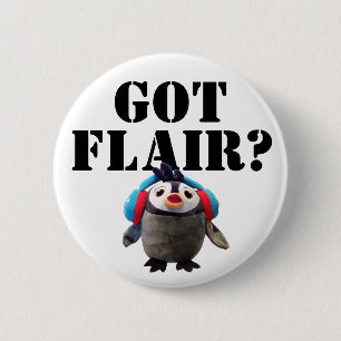 Got Flair ? Cute Penguin 6 Cm Round Badge