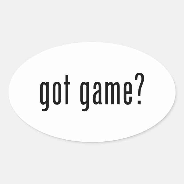 got game? oval sticker (Front)