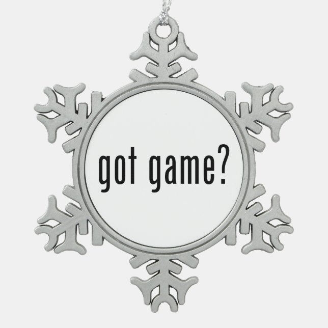 got game? snowflake pewter christmas ornament (Front)