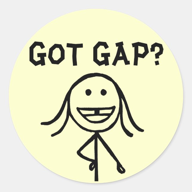 Got Gap? Gapped tooth girl Stickers (Front)