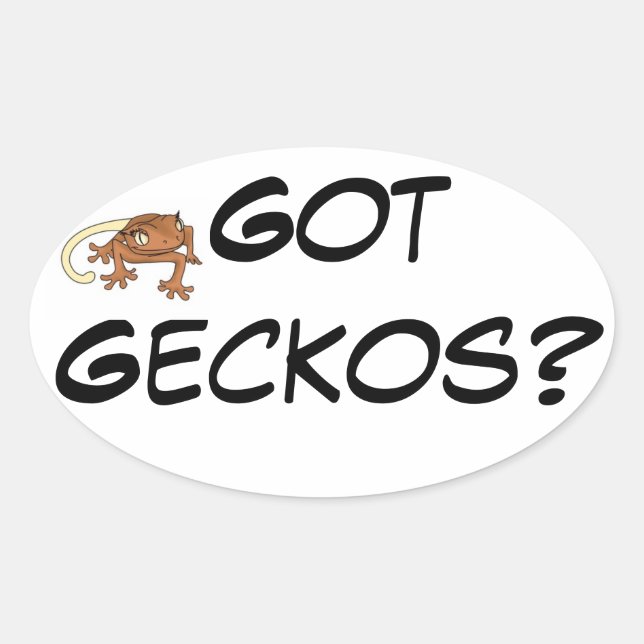 Got Geckos w/ Gecko Image Oval Sticker (Front)