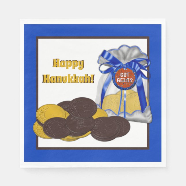 Got-Gelt-Chocolate-Coin-Grouping-Blue- Napkin (Front)