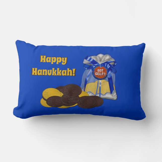 Got-Gelt-Chocolate-Coin-Grouping-Stripes-2- Lumbar Cushion (Front)