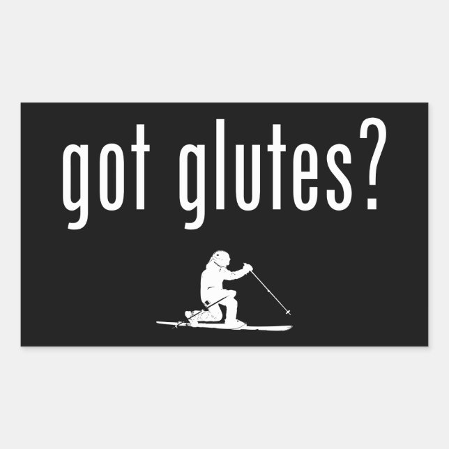 Got Glutes Telemark Skiing Rectangular Sticker (Front)