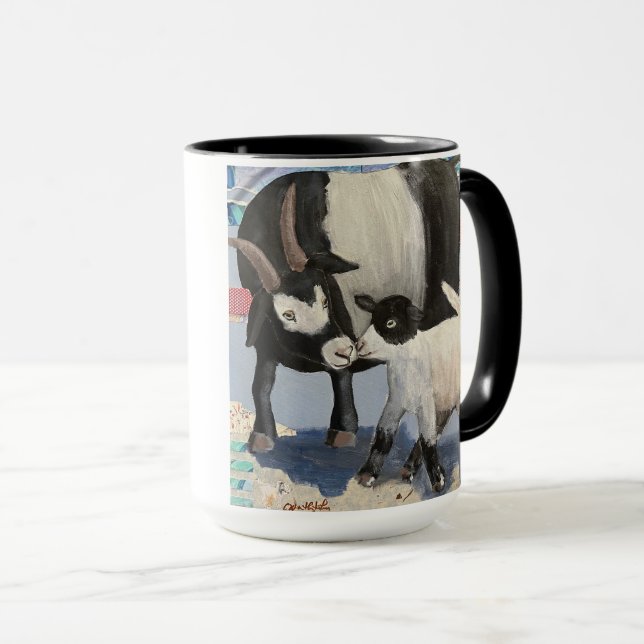 Got Goat? 'Nose Kiss 4 Mama' Goats Mugs (Front Right)