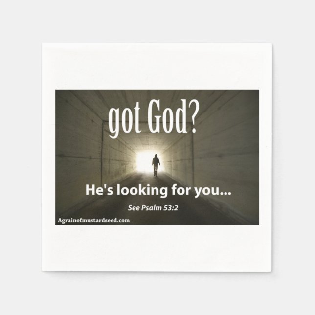 got God? He's looking for you Customisable Napkin (Front)
