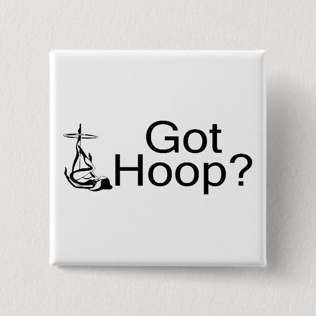 Got Hoop Hula Hoop Girl 15 Cm Square Badge (Front)
