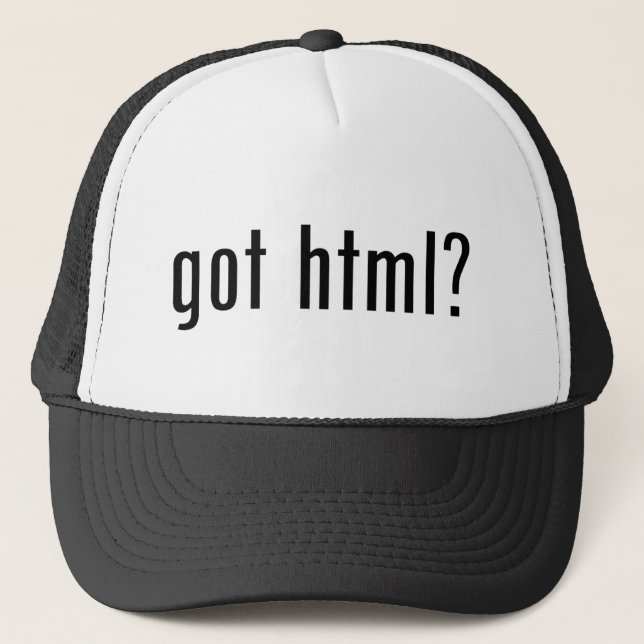 got html? trucker hat (Front)