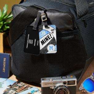 Got it! girls lt blue black volleyball team colour luggage tag