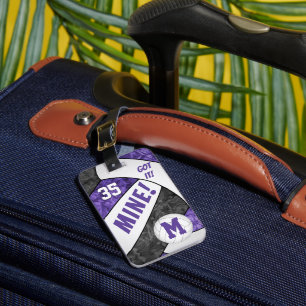 Got it! girl's purple black volleyball team colour luggage tag