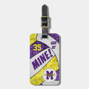 Got it! girls purple gold volleyball team colours luggage tag