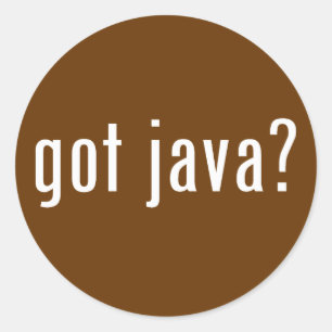 got java? classic round sticker