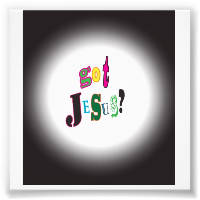 Got Jesus Black Oval Abstract Photo Print (Front)