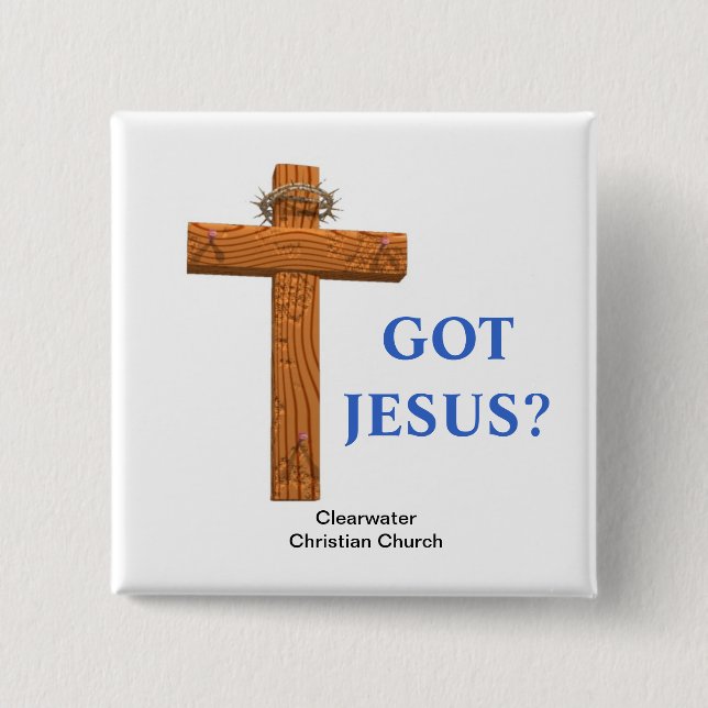 Got Jesus Cross 15 Cm Square Badge (Front)