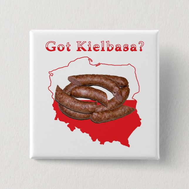 Got Kielbasa Polish Map 15 Cm Square Badge (Front)