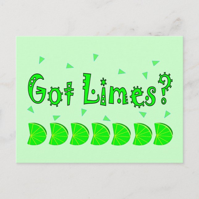 Got Limes Confetti, Lime Lovers Shirts & Gifts Postcard (Front)