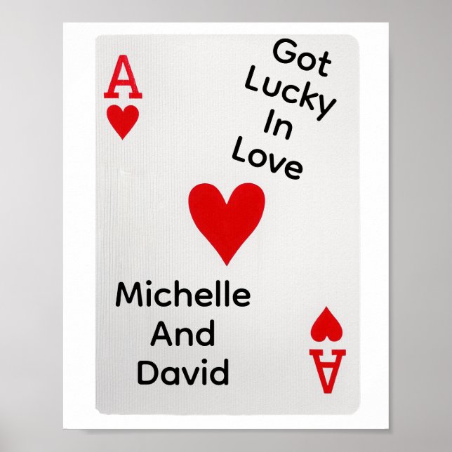 Got lucky in love  - personalise poster (Front)