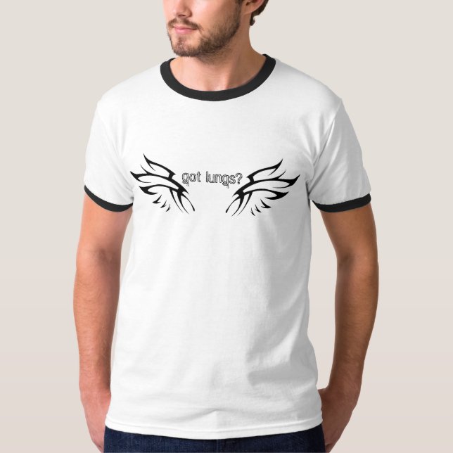got lungs? (wings) Men's Ringer T-Shirt (Front)