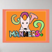 GOT MANNERS? English Bull Terrier pet art