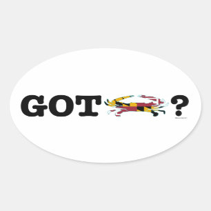 Got Maryland Crabs Decal (set of 4) Oval Sticker