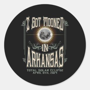 Got Mooned In Arkansas Total Solar Eclipse 2024 Classic Round Sticker