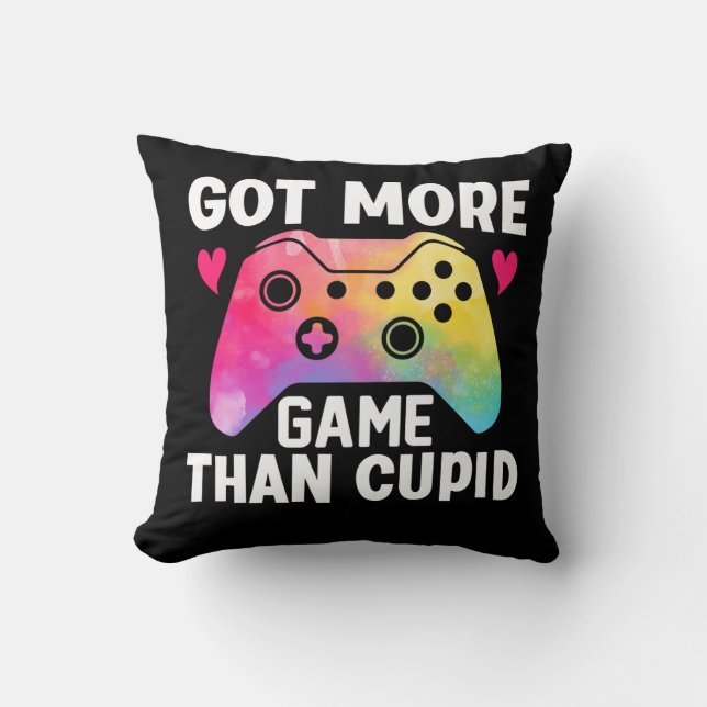 Got More Game Than Cupid Valentine Video Game Cushion (Front)