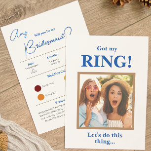 Got My Ring Colour Palette Bridesmaid Proposal Car Invitation