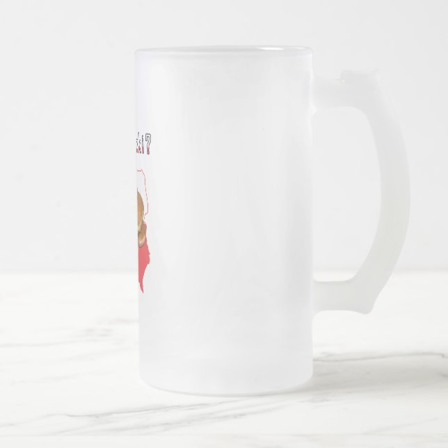 got paczki? Polish Map Frosted Glass Beer Mug (Right)