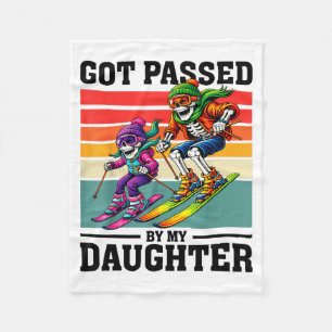Got passed by daughter skeleton skiing winter fleece blanket