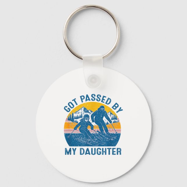 Got passed by my daughter funny skiing  key ring (Front)