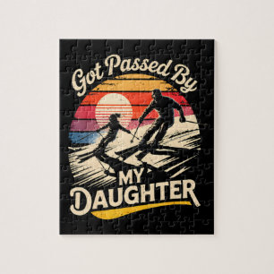 Got Passed By My Daughter Funny Skiing Ski Lover Jigsaw Puzzle
