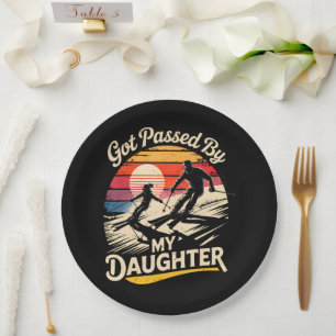 Got Passed By My Daughter Funny Skiing Ski Lover Paper Plate
