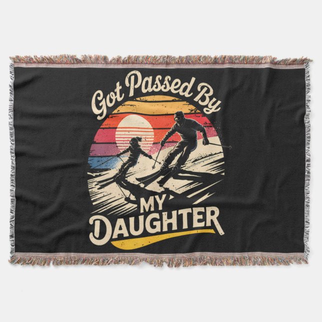 Got Passed By My Daughter Funny Skiing Ski Lover Throw Blanket (Front)
