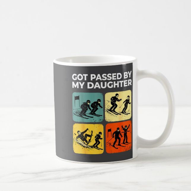 Got Ped By My Daughter Funny Retro Skiing  Coffee Mug (Right)