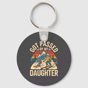 Got Ped By My Daughter Funny Ski Dad Retro Mountai Key Ring