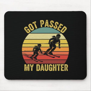 Got Ped By My Daughter Funny Ski Dad Retro Vintage Mouse Mat