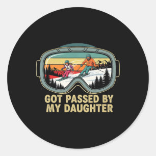 Got Ped By My Daughter Funny Ski Goggles Mountain  Classic Round Sticker