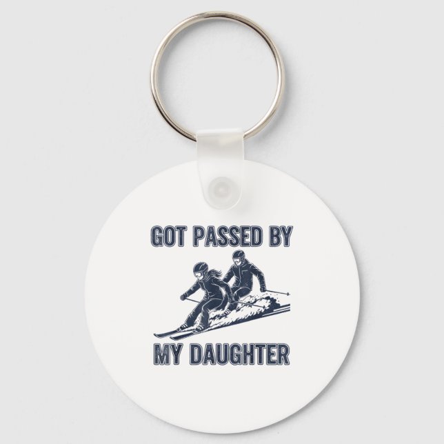 Got Ped By My Daughter Funny Ski  Key Ring (Front)