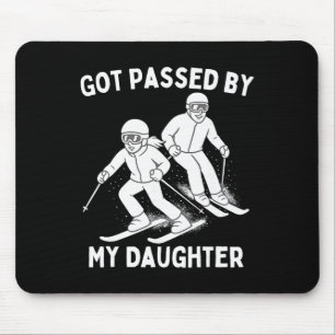 Got Ped By My Daughter Funny Ski Skiing Humor Wint Mouse Mat