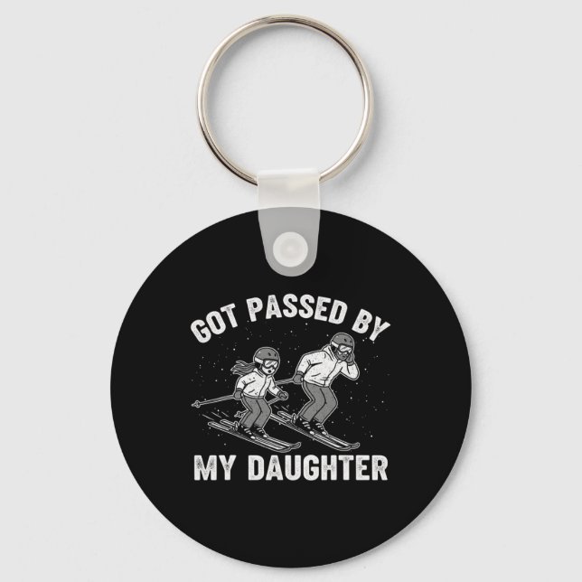 Got Ped By My Daughter Funny Skiing _7  Key Ring (Front)