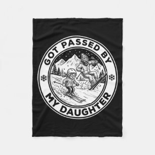 Got Ped By My Daughter Funny Skiing _8 Fleece Blanket