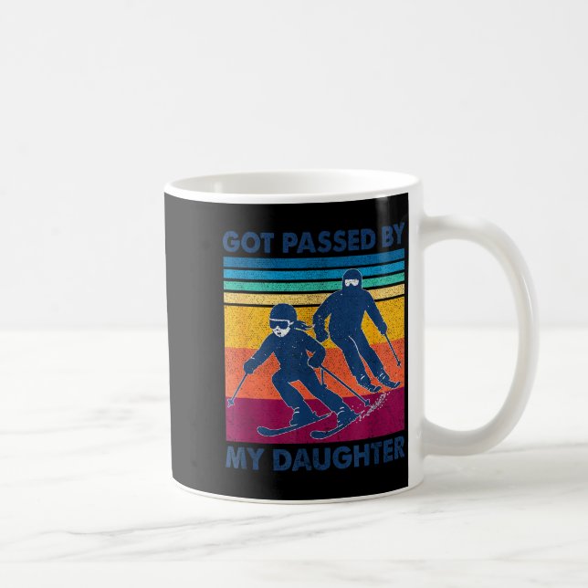 Got Ped By My Daughter Funny Skiing  Coffee Mug (Right)