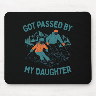 Got Ped By My Daughter Funny Skiing Dad Winter Spo Mouse Mat