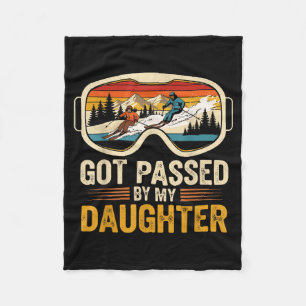 Got Ped By My Daughter Funny Skiing Family  Fleece Blanket