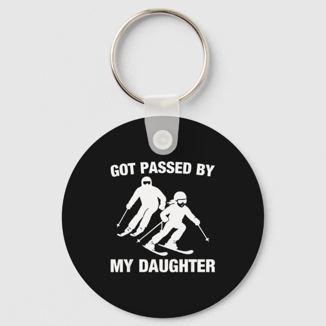 Got Ped By My Daughter Funny Skiing Family  Key Ring (Front)