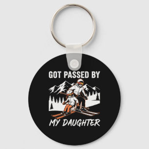 Got Ped By My Daughter Funny Skiing Funny Ski Dad  Key Ring