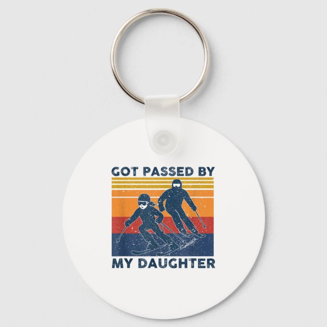 Got Ped By My Daughter Funny Skiing  Key Ring (Front)