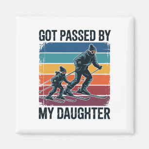 Got Ped By My Daughter Funny Skiing Retro Winter S Magnet