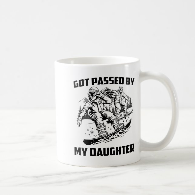 Got Ped By My Daughter Funny Skiing Ski Dad Winter Coffee Mug (Right)