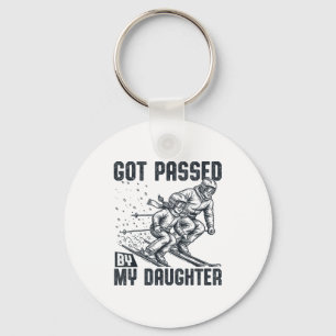 Got Ped By My Daughter Funny Skiing Ski Dad Winter Key Ring